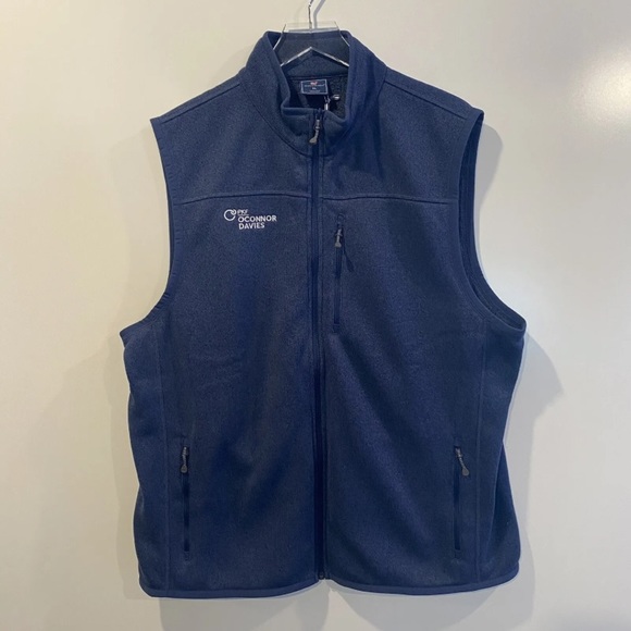 NWT Vineyard Vines Blue Sweater Fleece Vest Mens Size XL - Picture 1 of 5